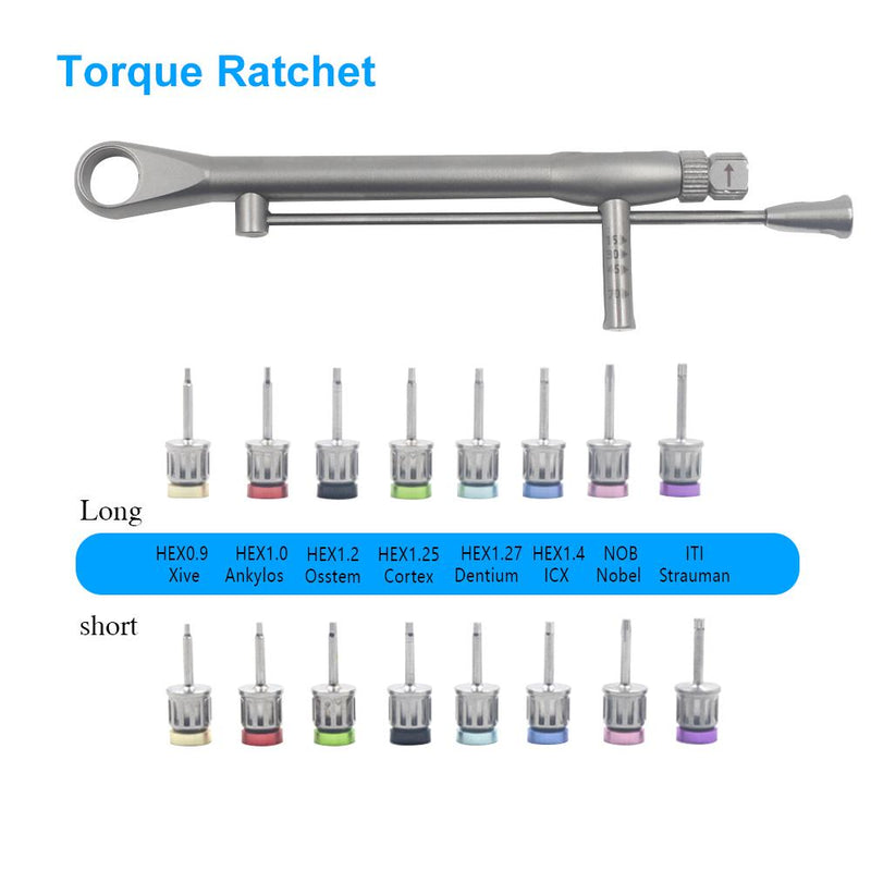 Complete Dental Implant Kit with Universal Wrench, Ratchet Drivers & Repair Tools - Prosthetic 10-70NCM - Ideal for Dentists & Oral Surgeons, Easy to Use & Versatile.