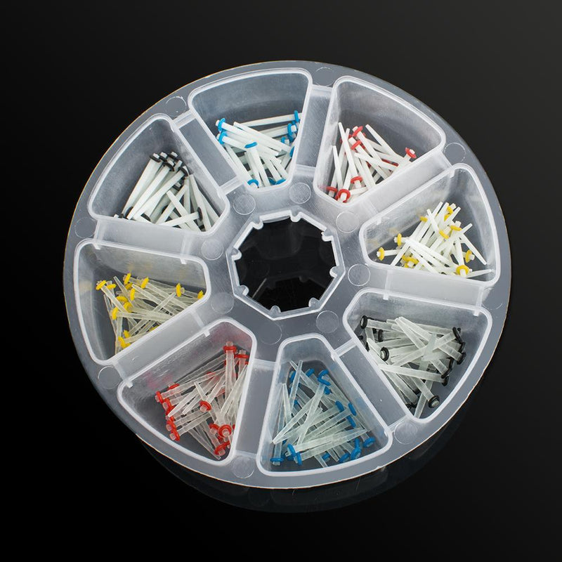 Dental Fiber Post Kit, 200-Piece Glass Quartz Restorative Set (1.2-1.8mm Diameter)