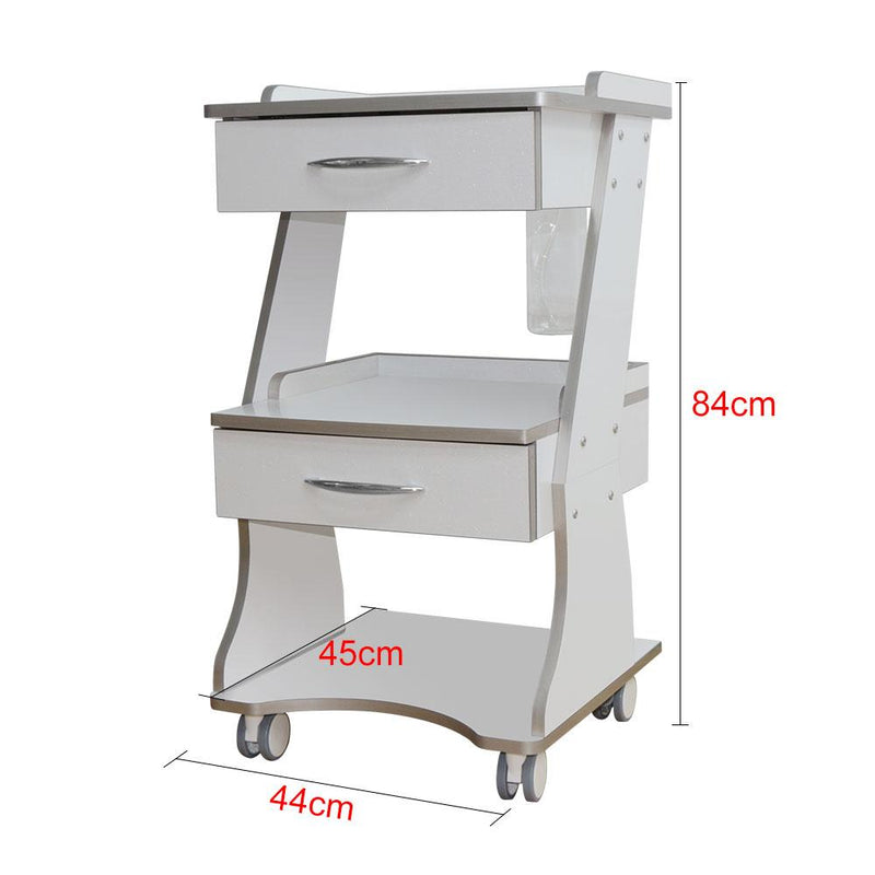 Mobile Dental Cart with Built-in Socket, Water Bottle Holder & Rolling Trolley Base
