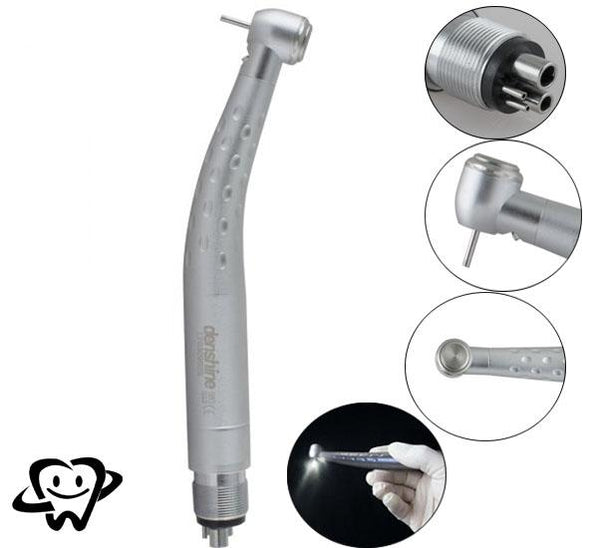 4-Hole E-Type LED Fiber Optic High-Speed Handpiece with 3-Button Control & High Torque