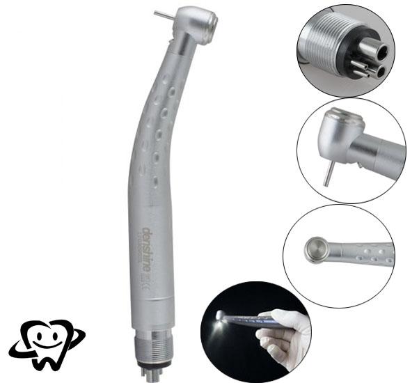 4-Hole E-Type LED Fiber Optic High-Speed Handpiece with 3-Button Control & High Torque