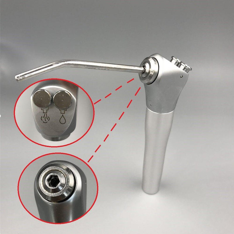 Dental Air Water Spray Triple 3 Way Syringe Handpiece + 2 Nozzles Tips Tubes