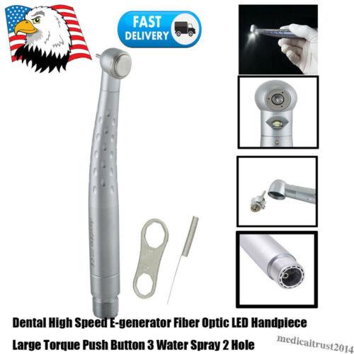 4-Hole E-Type LED Fiber Optic High-Speed Handpiece with 3-Button Control & High Torque
