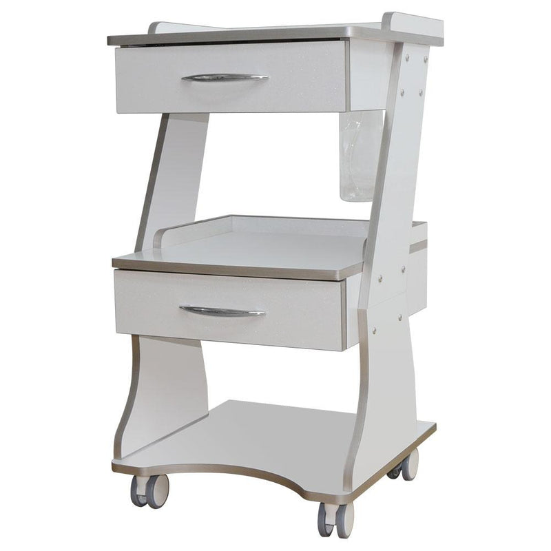 Mobile Dental Cart with Built-in Socket, Water Bottle Holder & Rolling Trolley Base