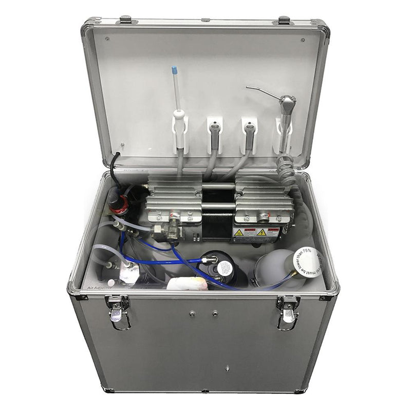 Mobile Dental Portable Rolling Case Delivery Unit /Three Way Syringe /Suction System 4 Holes