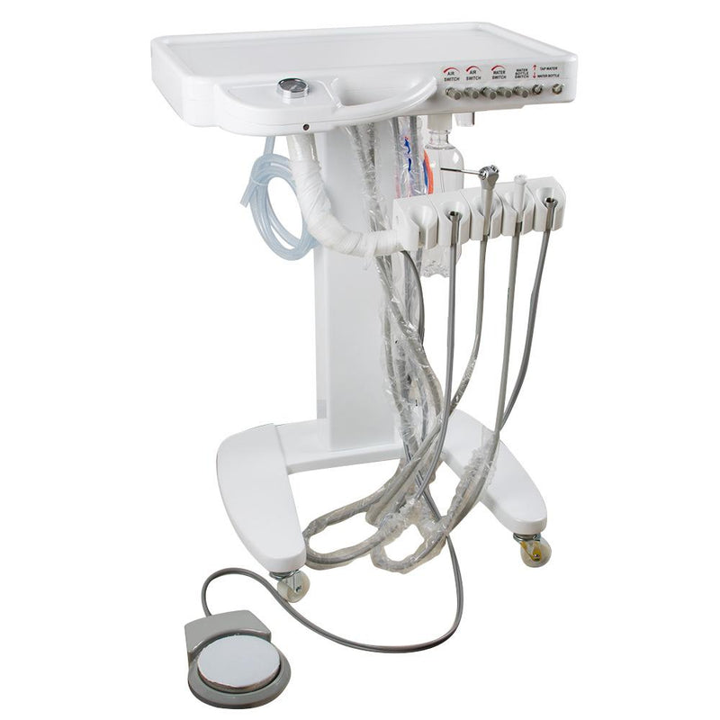 4-HOLE Dental Delivery Mobile Cart Unit Equipment no compressor