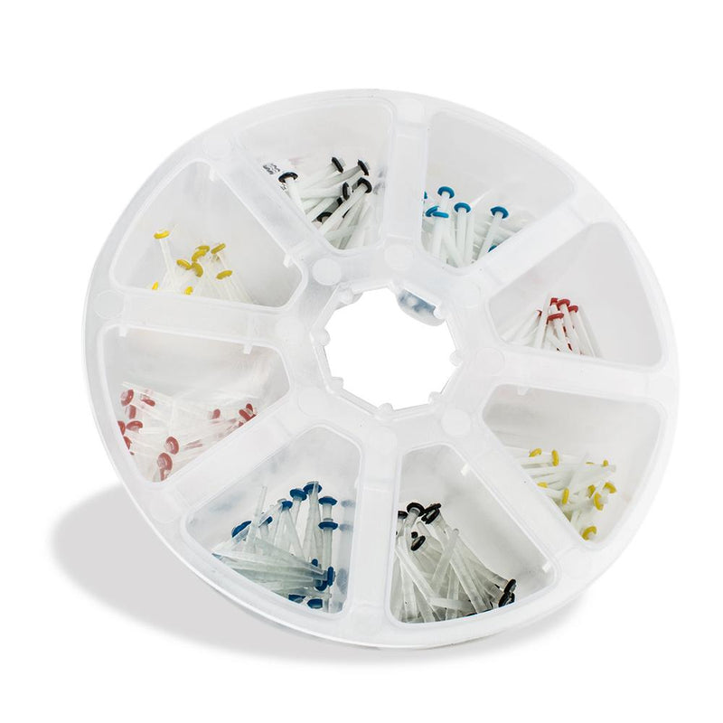 Dental Fiber Post Kit, 200-Piece Glass Quartz Restorative Set (1.2-1.8mm Diameter)