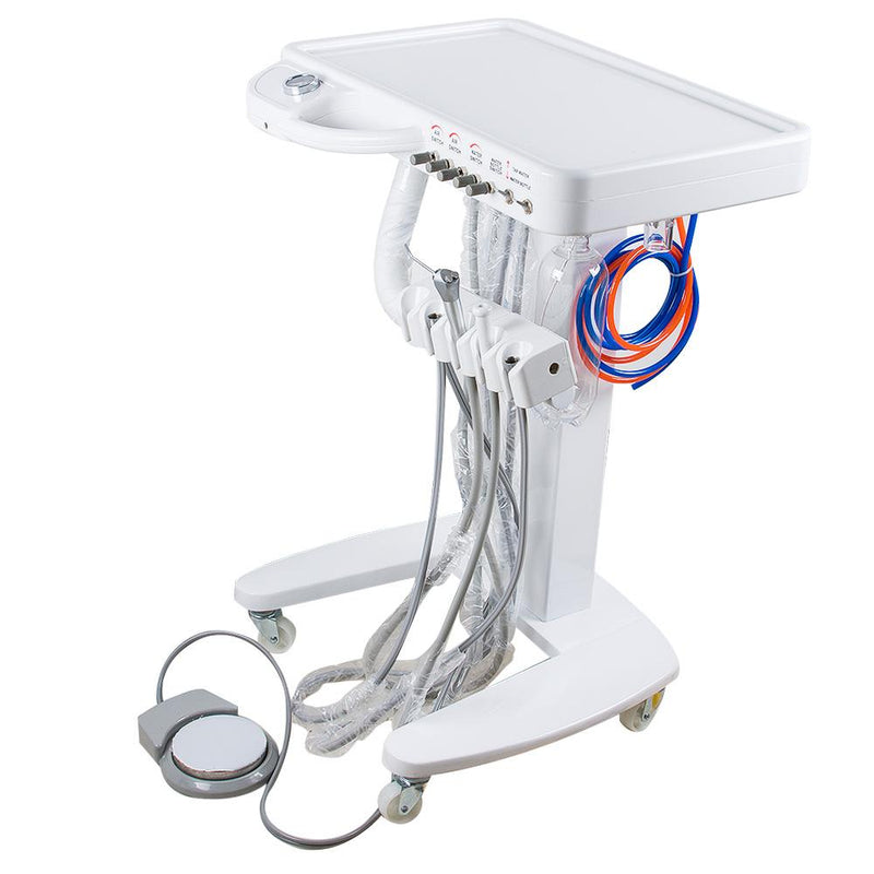 4-HOLE Dental Delivery Mobile Cart Unit Equipment no compressor