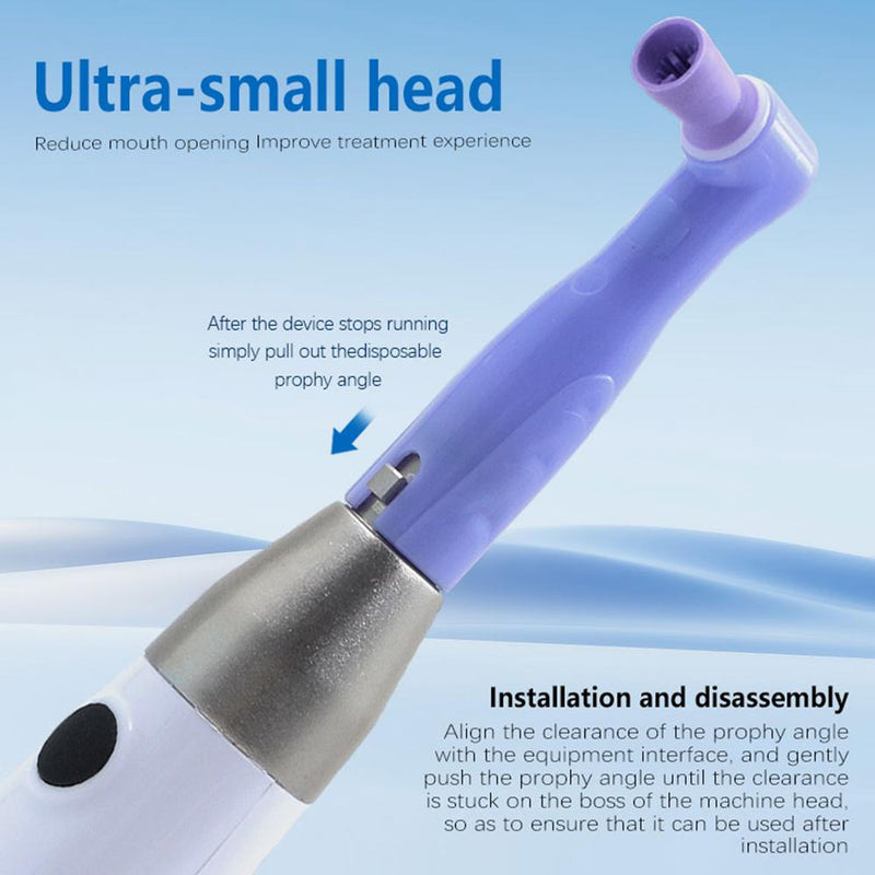 6-Speed LCD Polishing Motor - Wireless Prophy Handpiece with 2 Angles, 3000RPM Max