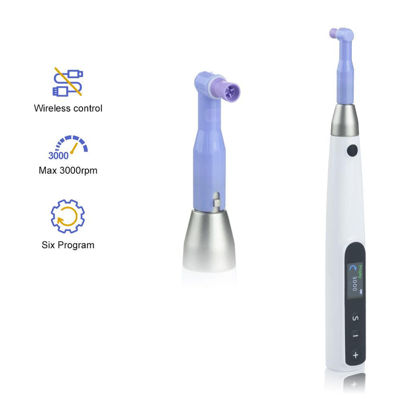 6-Speed LCD Polishing Motor - Wireless Prophy Handpiece with 2 Angles, 3000RPM Max