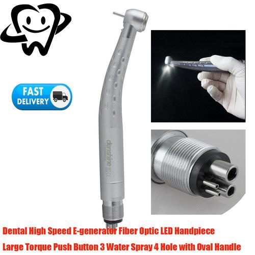 4-Hole E-Type LED Fiber Optic High-Speed Handpiece with 3-Button Control & High Torque