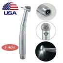 High-Torque Fiber Optic Handpiece - 2-Hole, 3-Spray, Push Button, Oval Handle