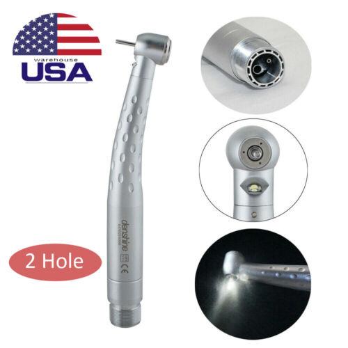 High-Torque Fiber Optic Handpiece - 2-Hole, 3-Spray, Push Button, Oval Handle