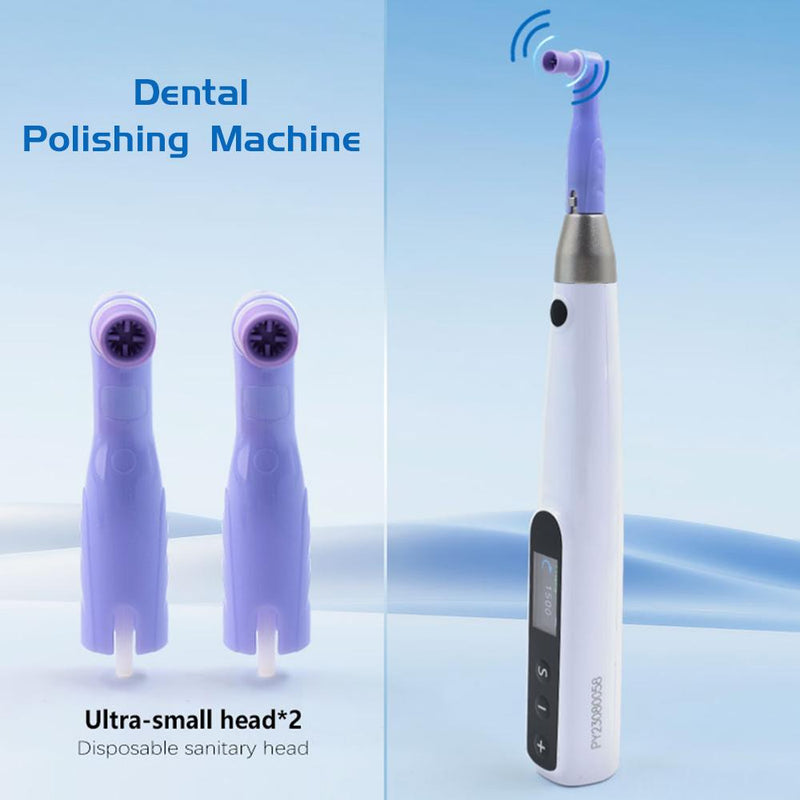 6-Speed LCD Polishing Motor - Wireless Prophy Handpiece with 2 Angles, 3000RPM Max