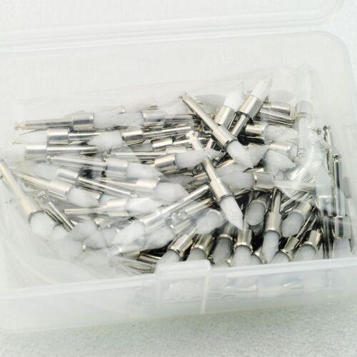 100 Pcs Dental Prophy Brush White Nylon Tapered Type Polishing Brush