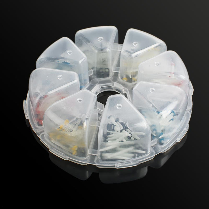 Dental Fiber Post Kit, 200-Piece Glass Quartz Restorative Set (1.2-1.8mm Diameter)