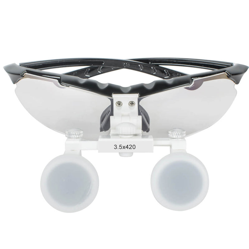 Dental Surgical Medical Binocular Loupes 3.5X 420mm Optical Glass Loupe with Black Frame