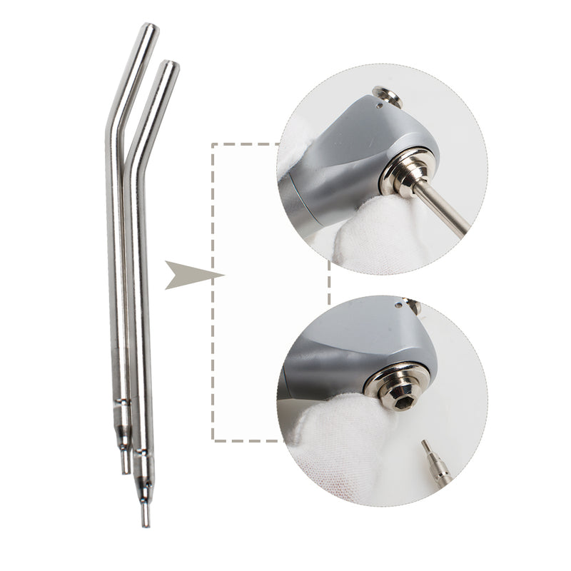 Dental Air Water Spray Triple 3 Way Syringe Handpiece + 2 Nozzles Tips Tubes