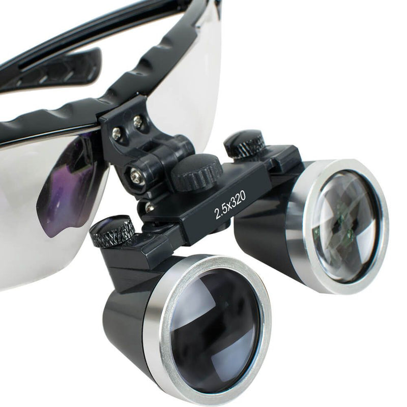 Dental Surgical Medical Binocular Loupes 2.5X 320mm Optical Glass Loupe for Dentist (Black)