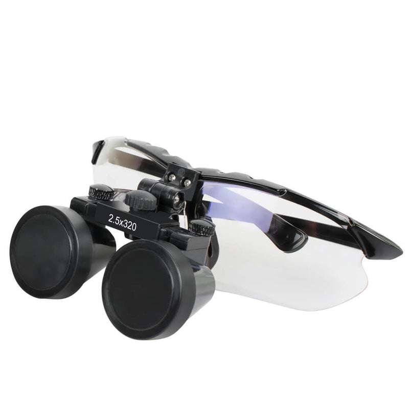 Dental Surgical Medical Binocular Loupes 2.5X 320mm Optical Glass Loupe for Dentist (Black)