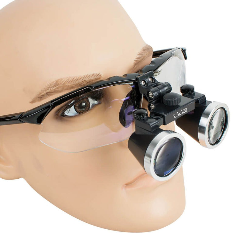 Dental Surgical Medical Binocular Loupes 2.5X 320mm Optical Glass Loupe for Dentist (Black)