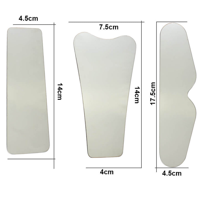 3Pcs Dental Orthodontic Intra-Oral Stainless Steel Mirror 100% Reflectivity