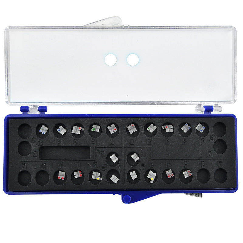 20Pcs Dental Orthodontics Ceramic Brackets Mini Roth 022 3 Hooks