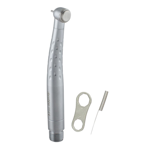 2 Hole Dental High Speed LED Handpiece Large Torque Push Button 3 Water Spray with Oval Handle