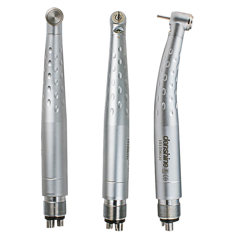 4 Hole Dental High Speed LED Handpiece Standard Torque Push Button 3 Water Spray with Oval Handle