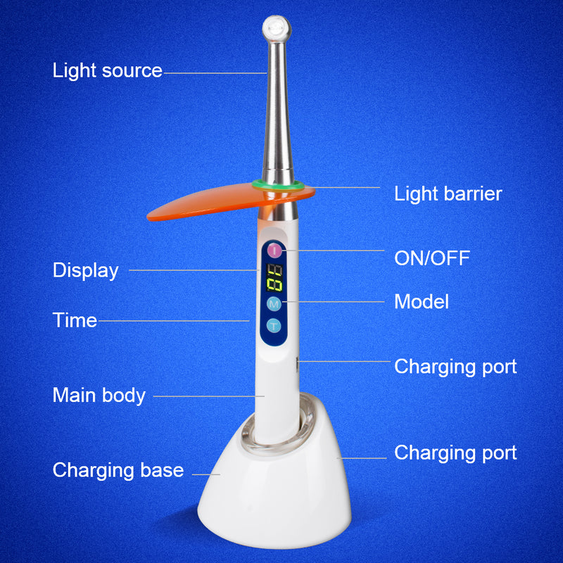 Dental Cordless LED Curing Light 1 Second Cure Lamp