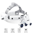 Dental Binocular Loupes Glasses Head Band Magnifier with LED Light 3.5X-420 Optical