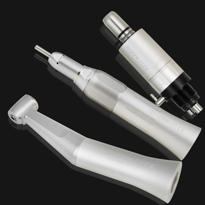 Dental Low Speed Handpiece Kit Contra Angle Straight Air Motor 2/4 Holes