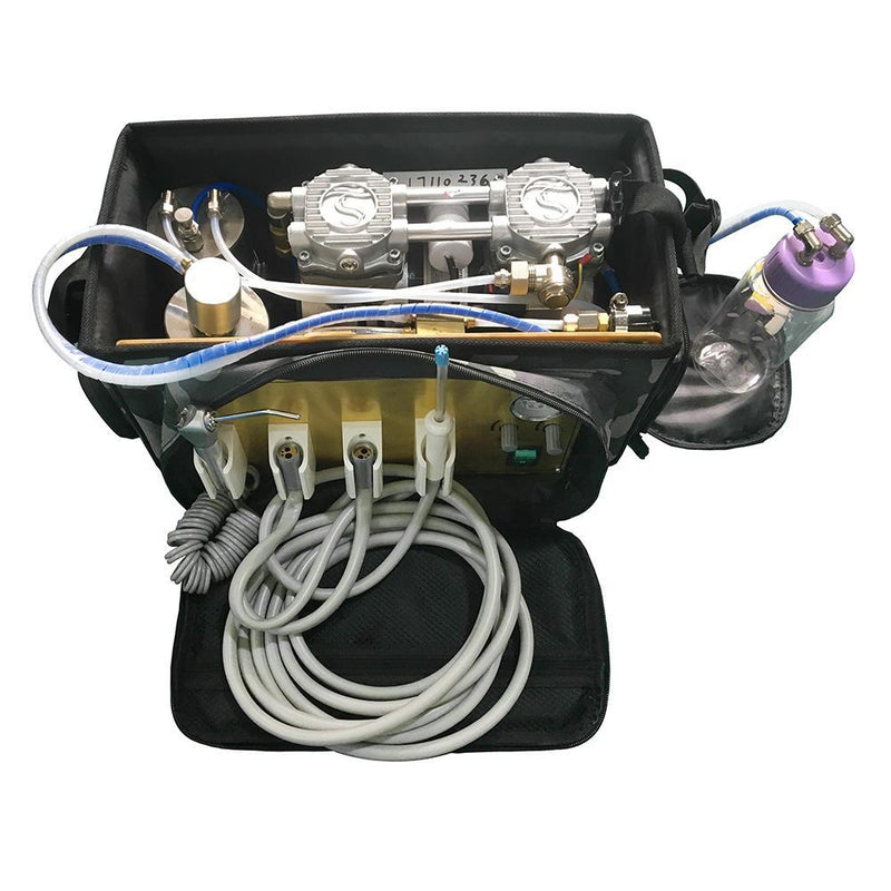 Portable Dental Unit with Air Compressor Suction System 3 Way Syringe