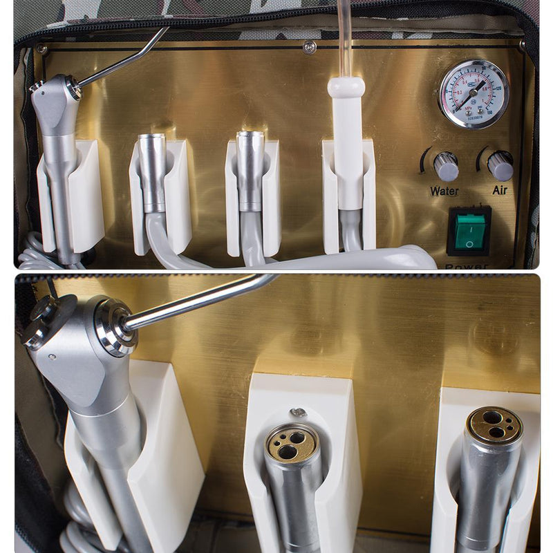 Portable Dental Unit with Air Compressor Suction System 3 Way Syringe