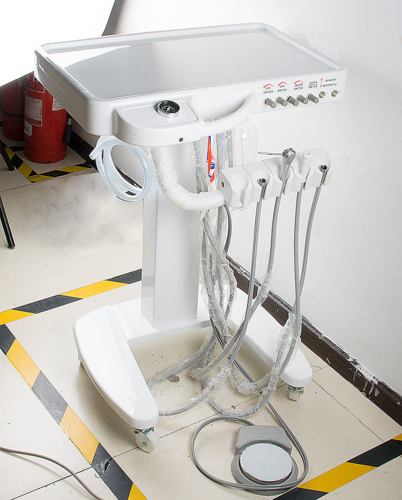 4-HOLE Dental Delivery Mobile Cart Unit Equipment no compressor