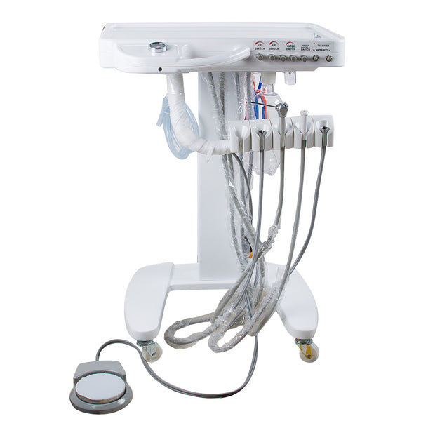 4-HOLE Dental Delivery Mobile Cart Unit Equipment no compressor