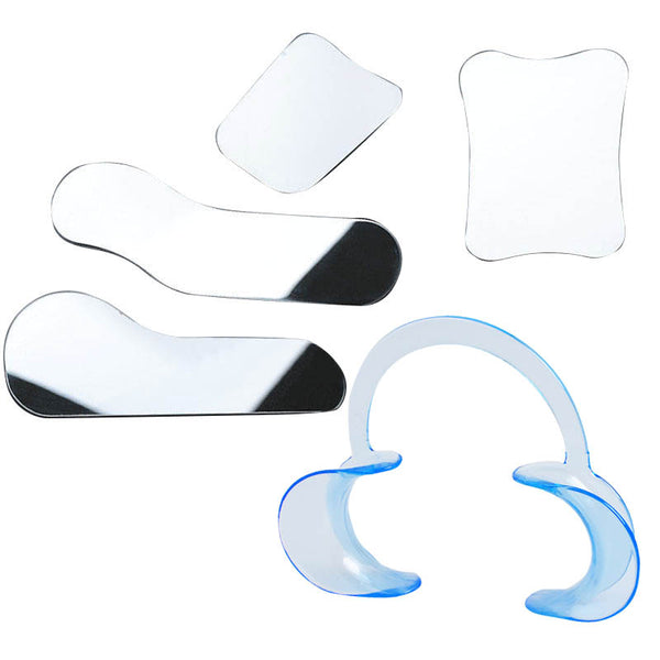 Dental Ortho 1-sided Stainless Steel Photographic Mirror & 2pcs Cheek Retractor