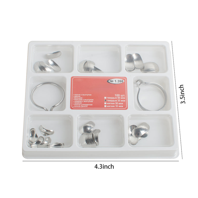 100Pcs Each Box Dental Matrix Sectional Contoured Metal Matrices No.1.398 lmws
