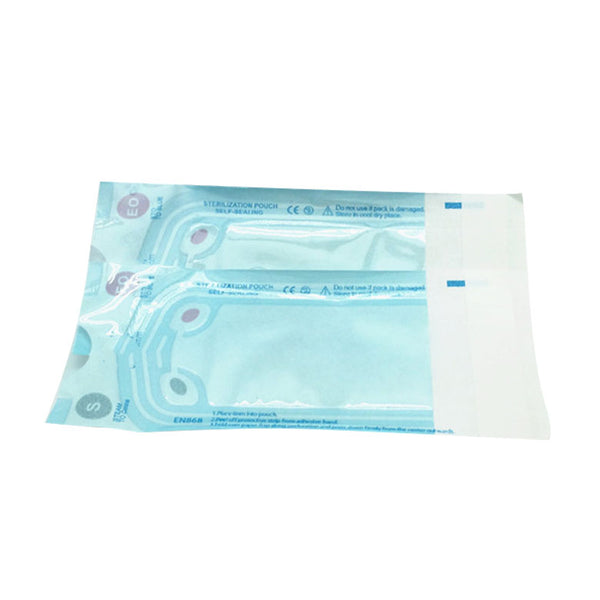 200pcs Self Sealing Sterilization Pouch Bag Clear Blue Nail Tools 2.75*10’’