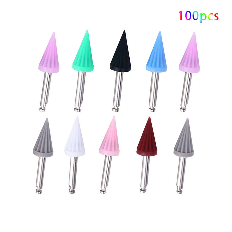 100pcs Colorful Dental Polishing Cup Silicone Polisher Tapered Tucker