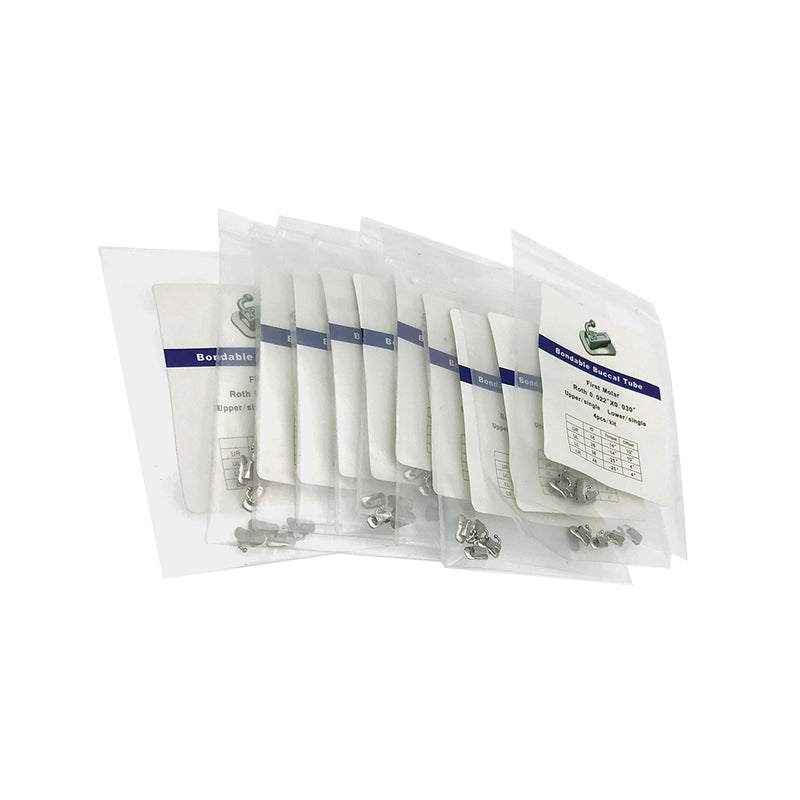 10 Kits Dental Ortho Buccal Tube 1st/2nd Molar Roth 0.022 Bondable