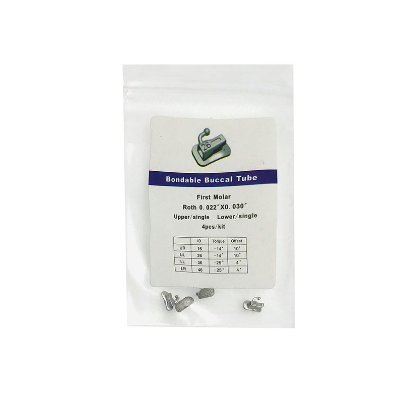 10 Kits Dental Ortho Buccal Tube 1st/2nd Molar Roth 0.022 Bondable