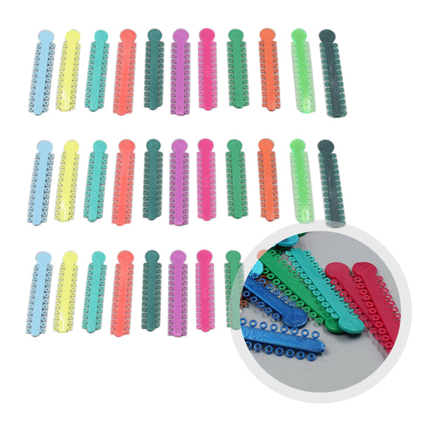 1040Pcs/Bag Dental Orthodontics Elastic Ligature Ties 45 Colors Random