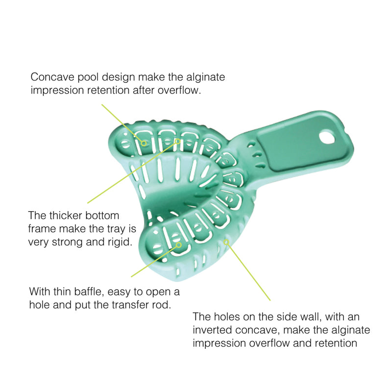 6Pcs Dental Impression Tray Disposable Plastic Implant Tooth Tray