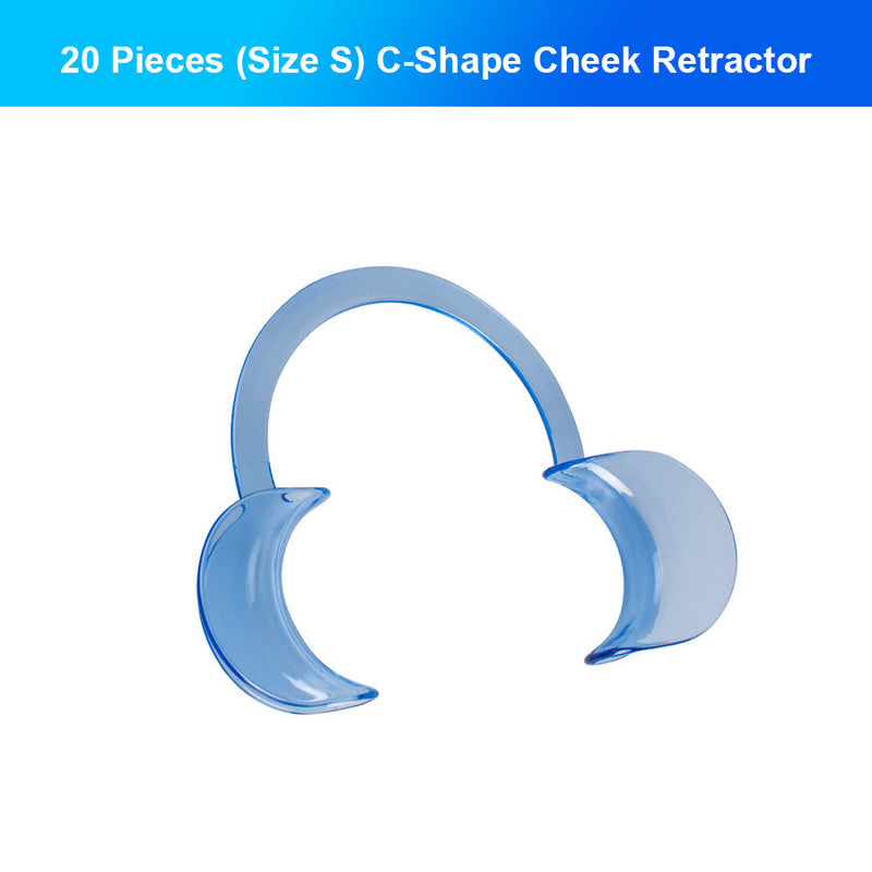 20pcs Dental C-Shape Cheek Retractor Mouth Opener S/M/L