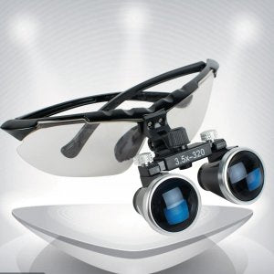 Brand new dental surgery medical double barrel 3.5X 320mm optical glass magnifier