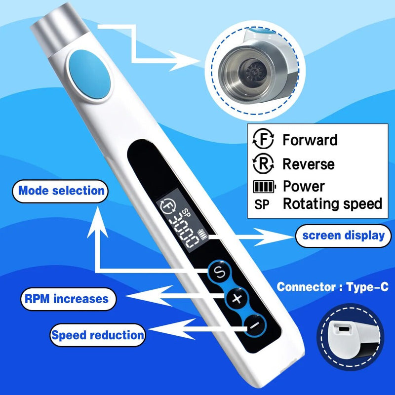 Electric Dental IPR Orthodontic System with Wireless Motor and USB-C Charging Feature for Clinics