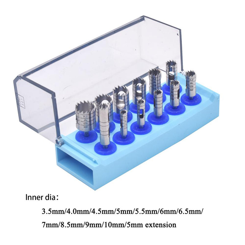 12pcs/Box Dental Implant Bone Trephine Bur for Low-speed handpiece Handle Dia 2.35mm Surgical Instrument Holder