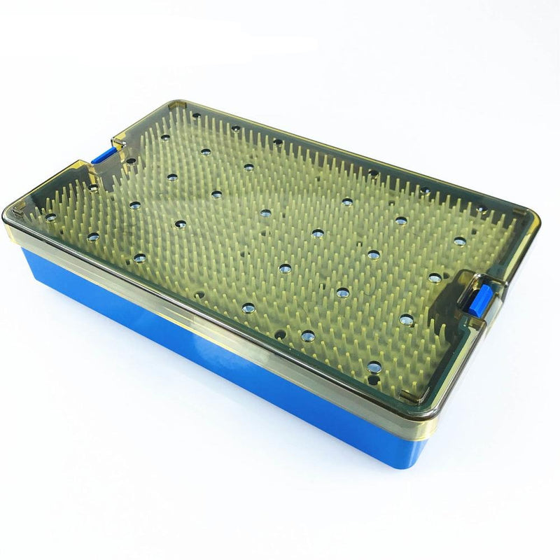 Double Layer Silicone Sterilization Tray Case with Silicone Mat Disinfecting Box Surgery Instrument