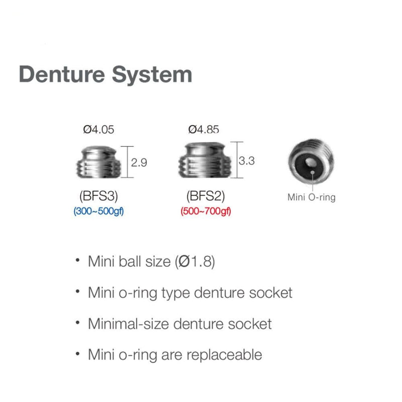 10pcs Denture Female Socket System Silm Line Dentium 3rd Party BFS3 Dental Implant AccessoriesO-ring Type